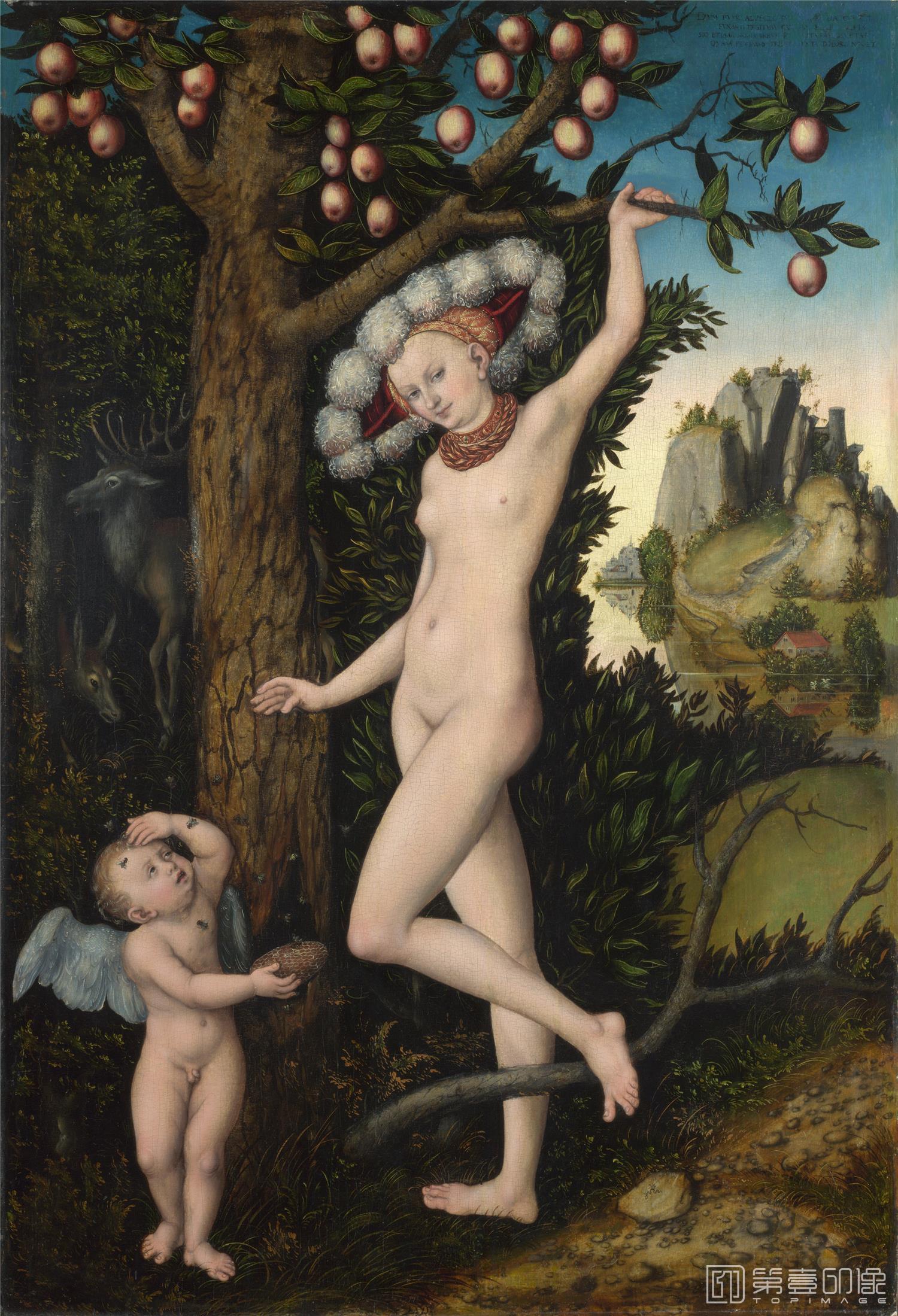油画-大英博物馆藏画-Lucas Cranach the Elder - Cupid complaining to Venus-1638